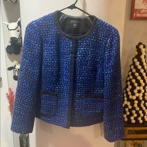 Bright blue/navy/black tweed blazer. J crew, Sz 10